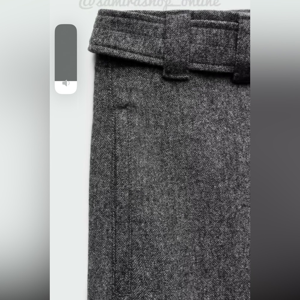 Zara Wool Blend Wide Leg Mid Rise Pants ZW Collection Gray Marl size XS NWT - Picture 13 of 16